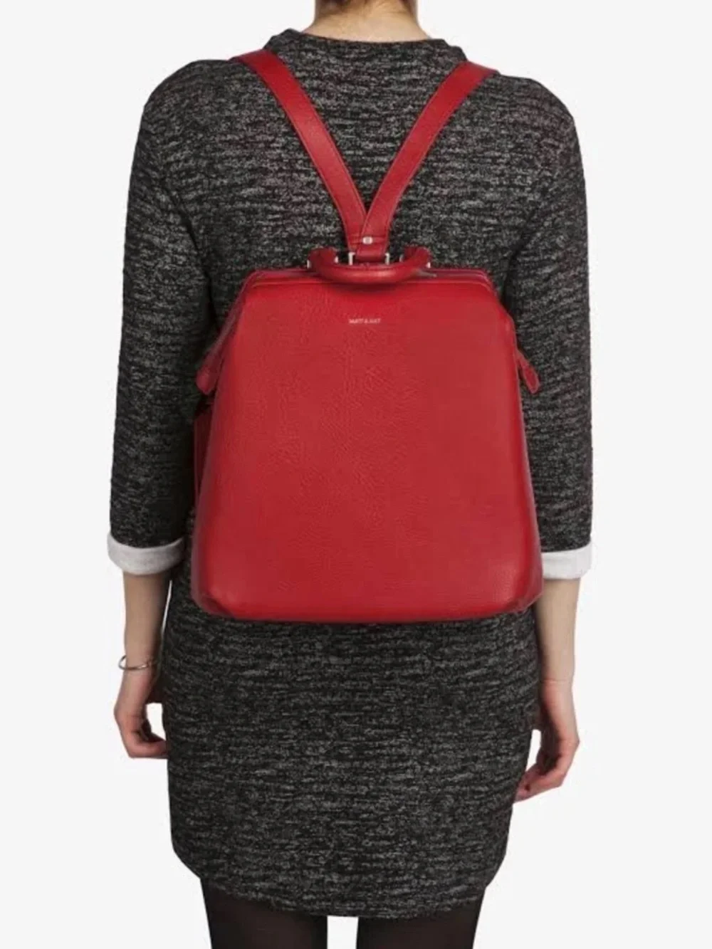 Matt & Nat Black Convertible Vegan Leather Backpack Tote Stylish Matt & Nat